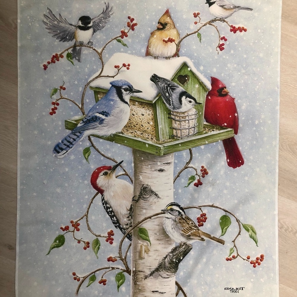 Toland Cardinal Winter Snow Birds Full Size Flag